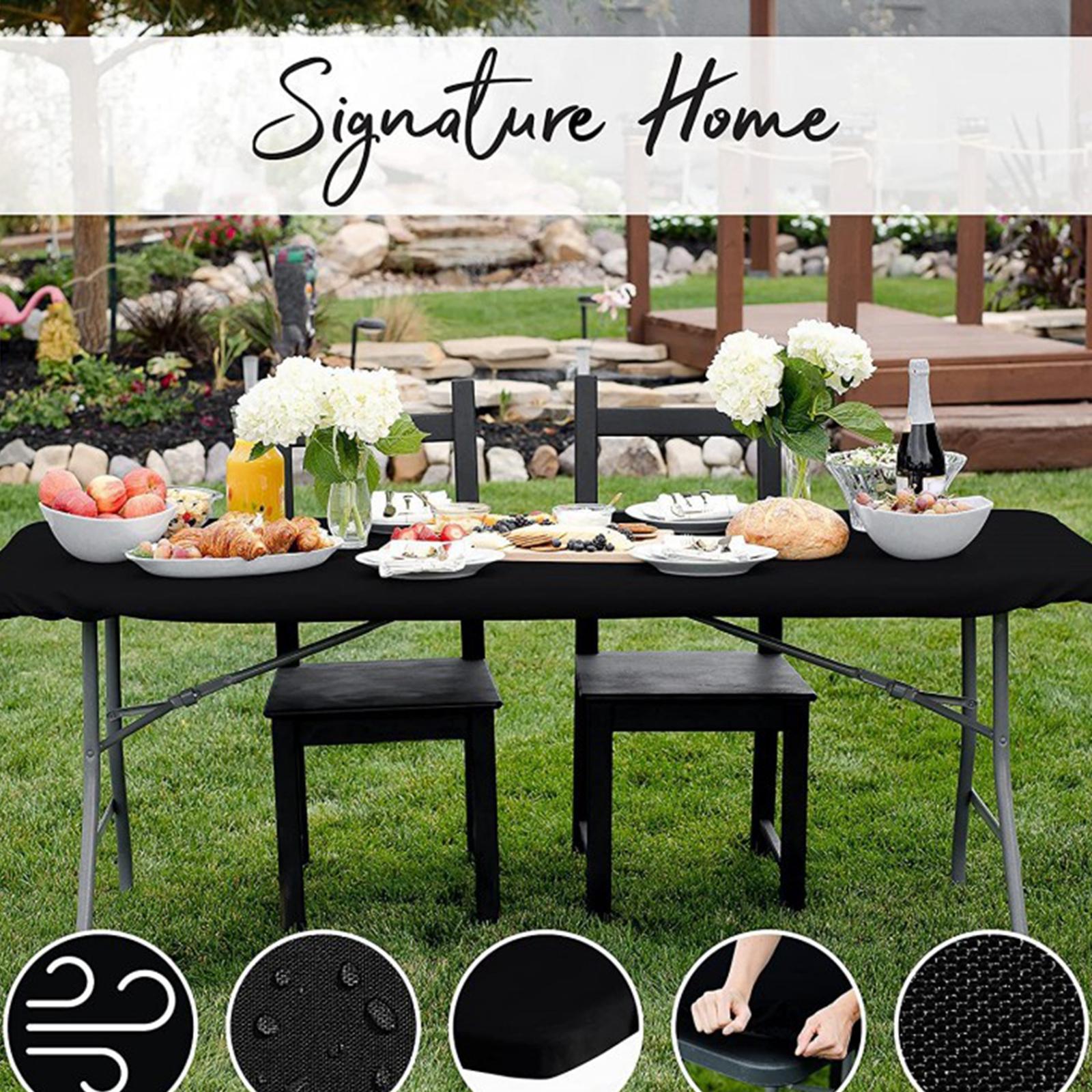 Fitted Tablecloth Rectangle Wipeable for Picnic Patio Home Indoor Outdoor