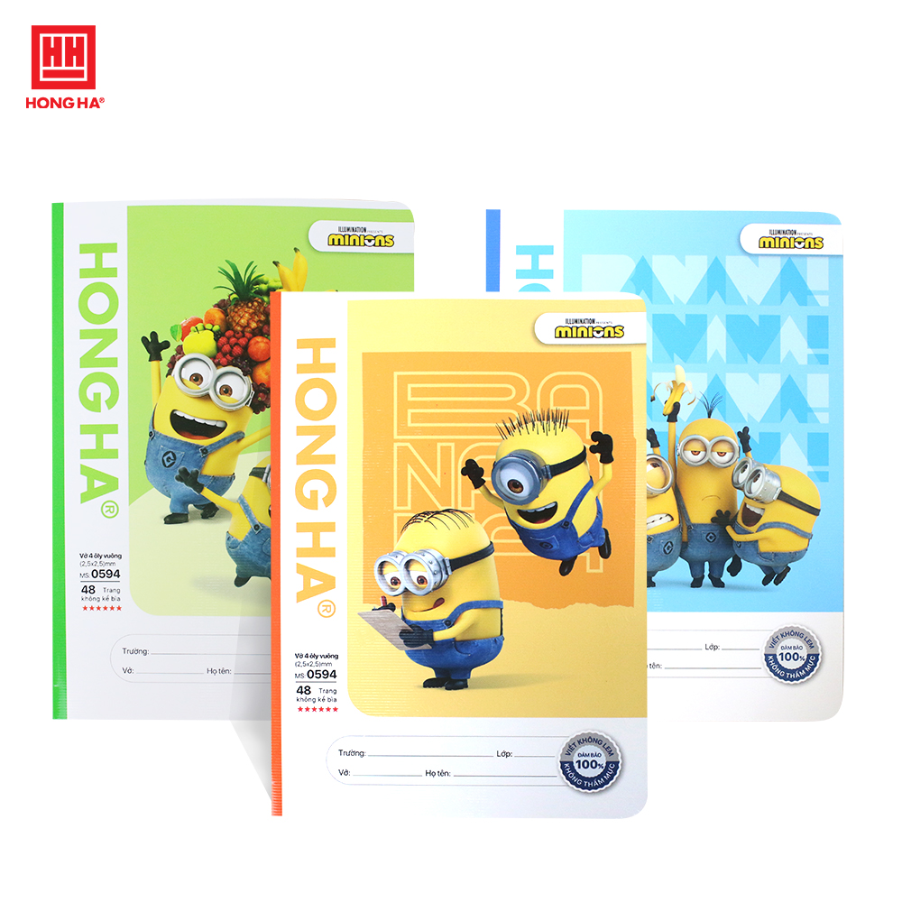 Vở 4 ô ly Hồng Hà School Minions 48 trang - 0594