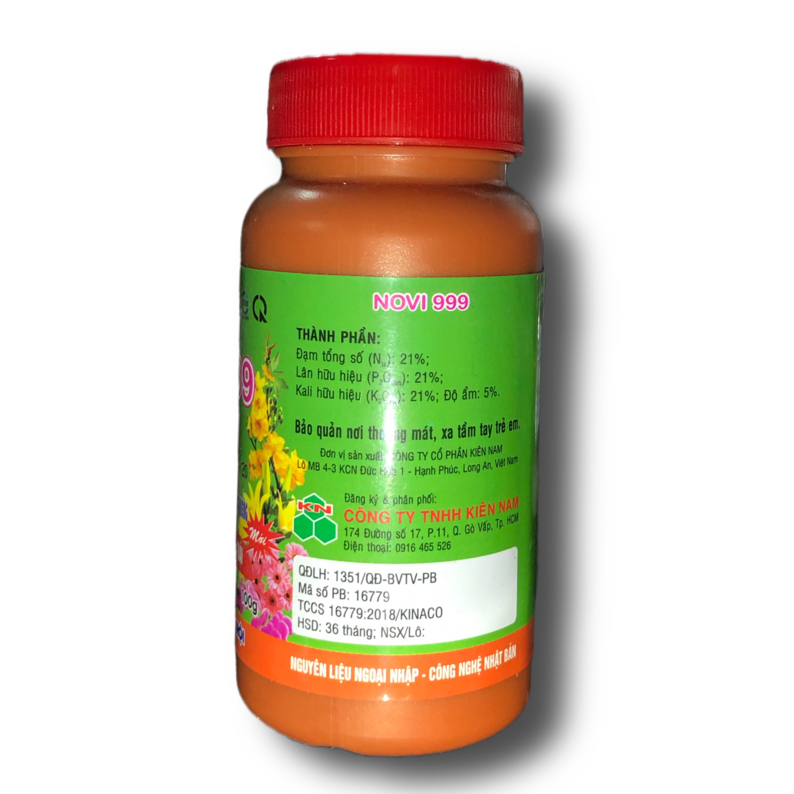 Phân bón lá NOVI 999 21-21-21+TE hoa to đẹp lâu tàn KINA503- 100g