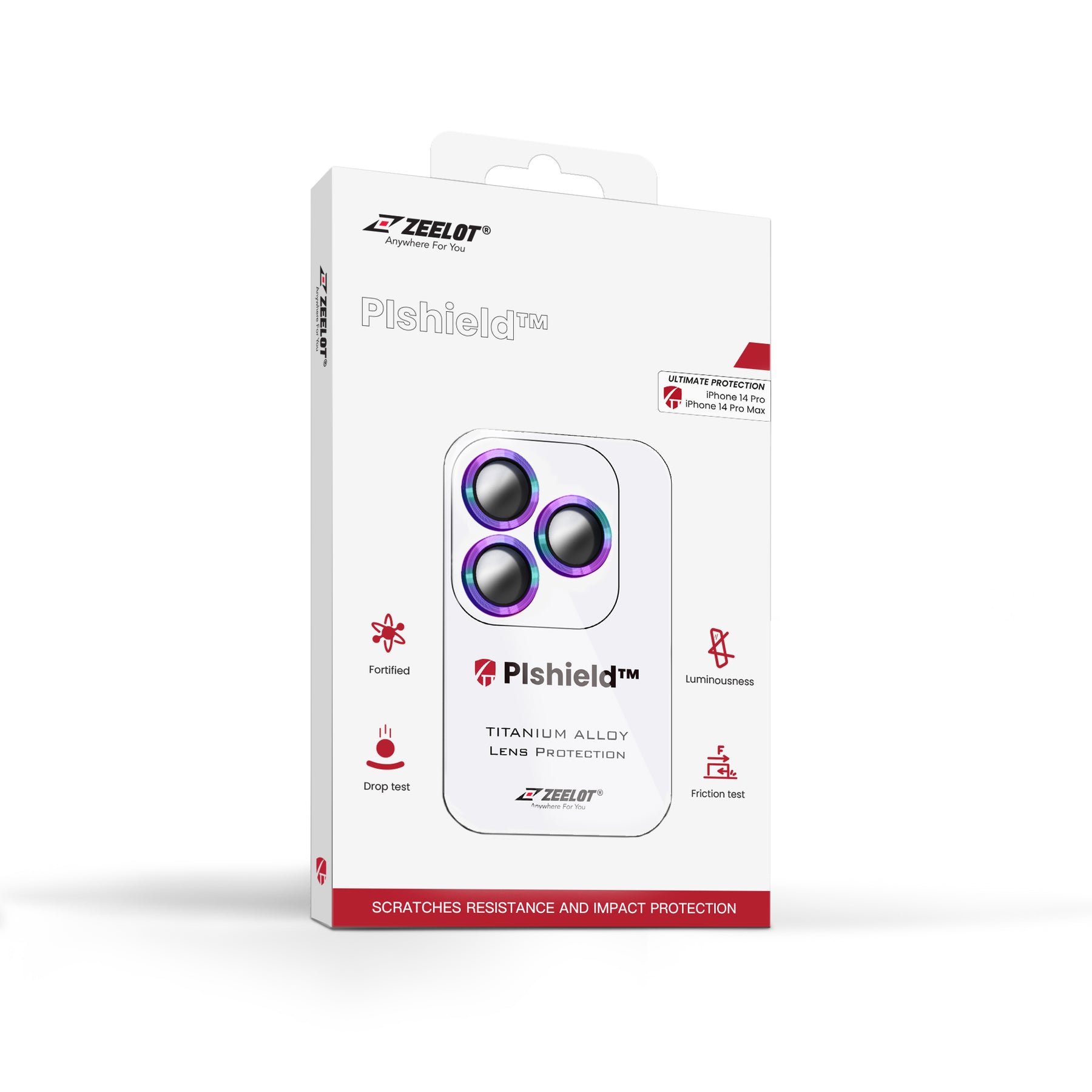 Miếng Dán Kính Cường Lực Camera Lens Zeelot Pishield Dành Cho Iphone 14 Pro 14 Promax - Hàng Chính Hãng - Iridescent - 7 Màu