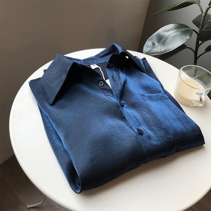 ÁO SƠ MI LỤA SATIN PHẢN QUANG FORM RỘNG