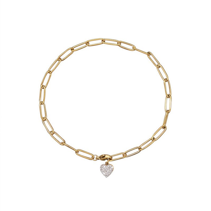 Lắc Chân Dây Xích Trái Tim Titan Ko Đen TT 3353