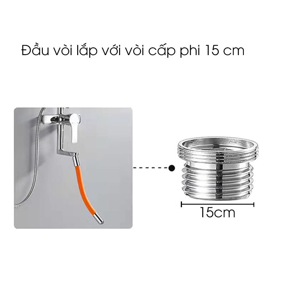 Đầu Ống Nối Dài Vòi Nước Phi 15mm. Có Thể Quay 720° Theo Mọi Hướng, Ống Nước Mở Rộng Silicon