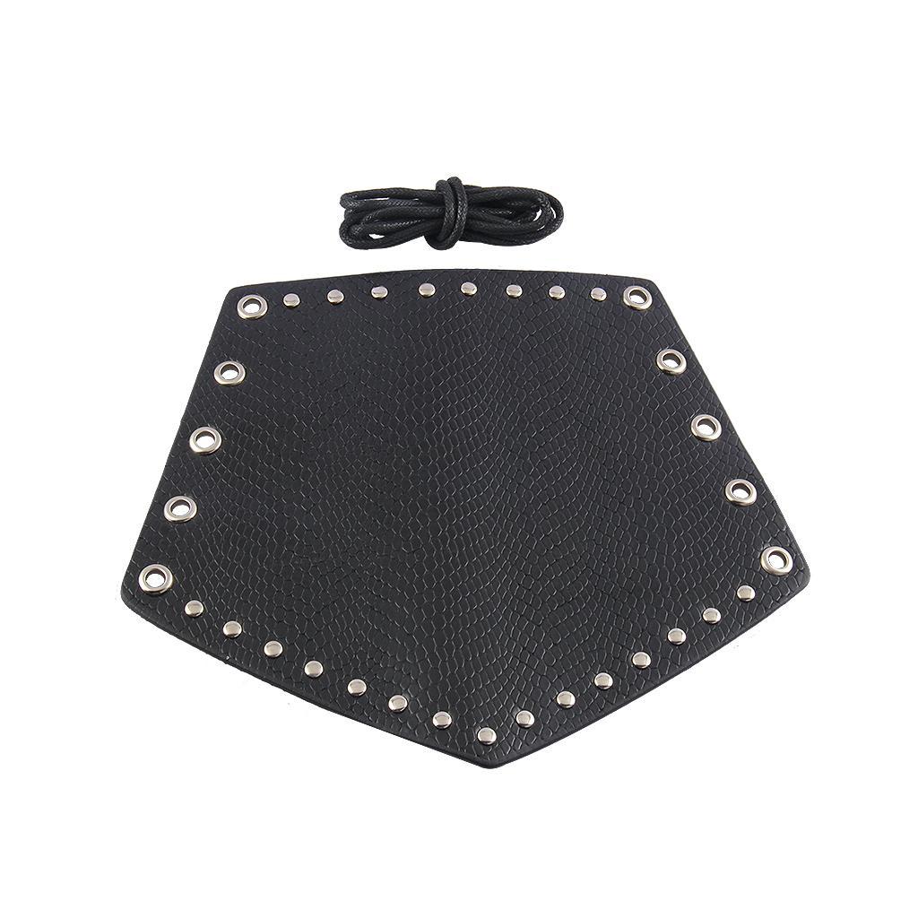 Punk Rock Gothic Leather Wrist Bracer Guards Arm Protector Wristband Black