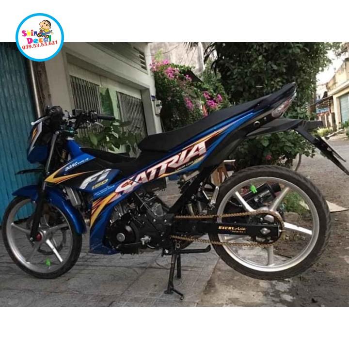 Tem rời satria fi sấm sét dán xe xanh