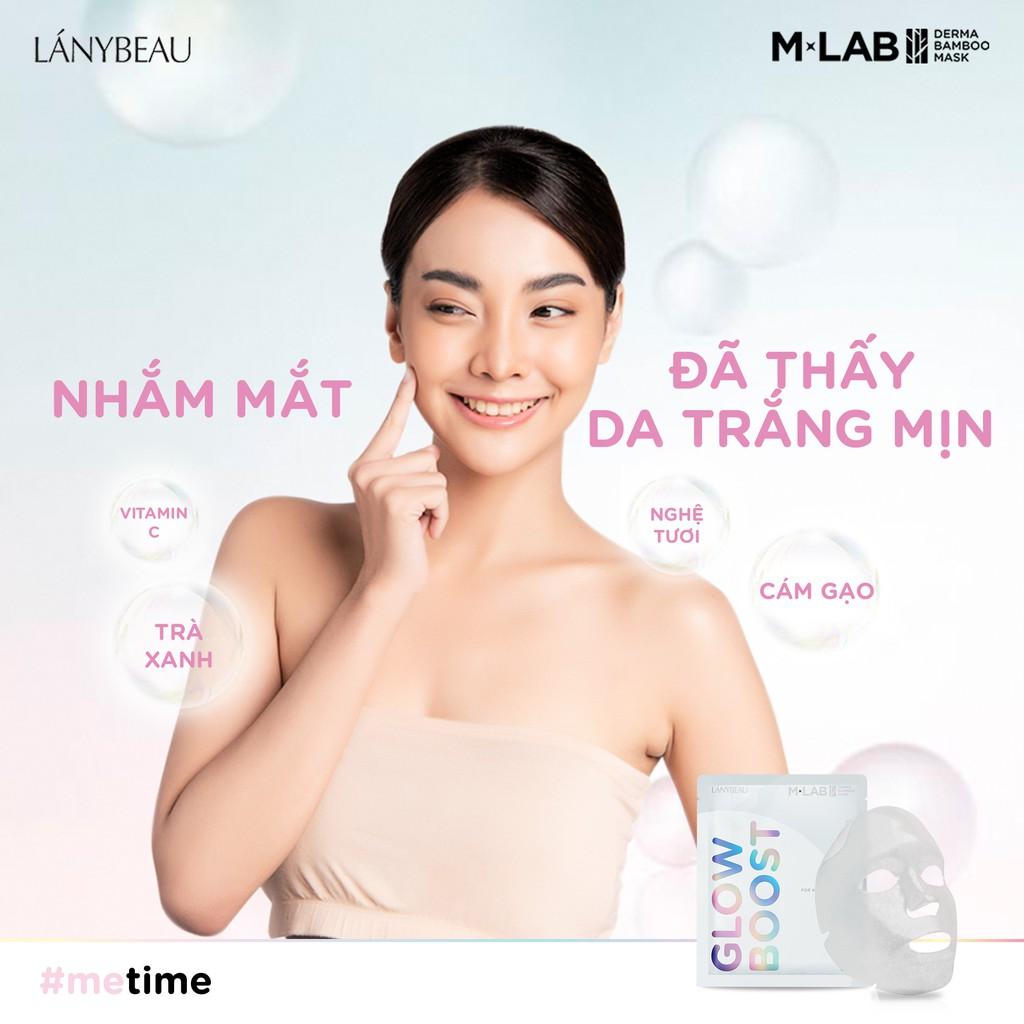 Mặt nạ dưỡng da trắng sáng, căng bóng 100% sợi tre tự nhiên LÁNYBEAU M-Lab Glow Boost