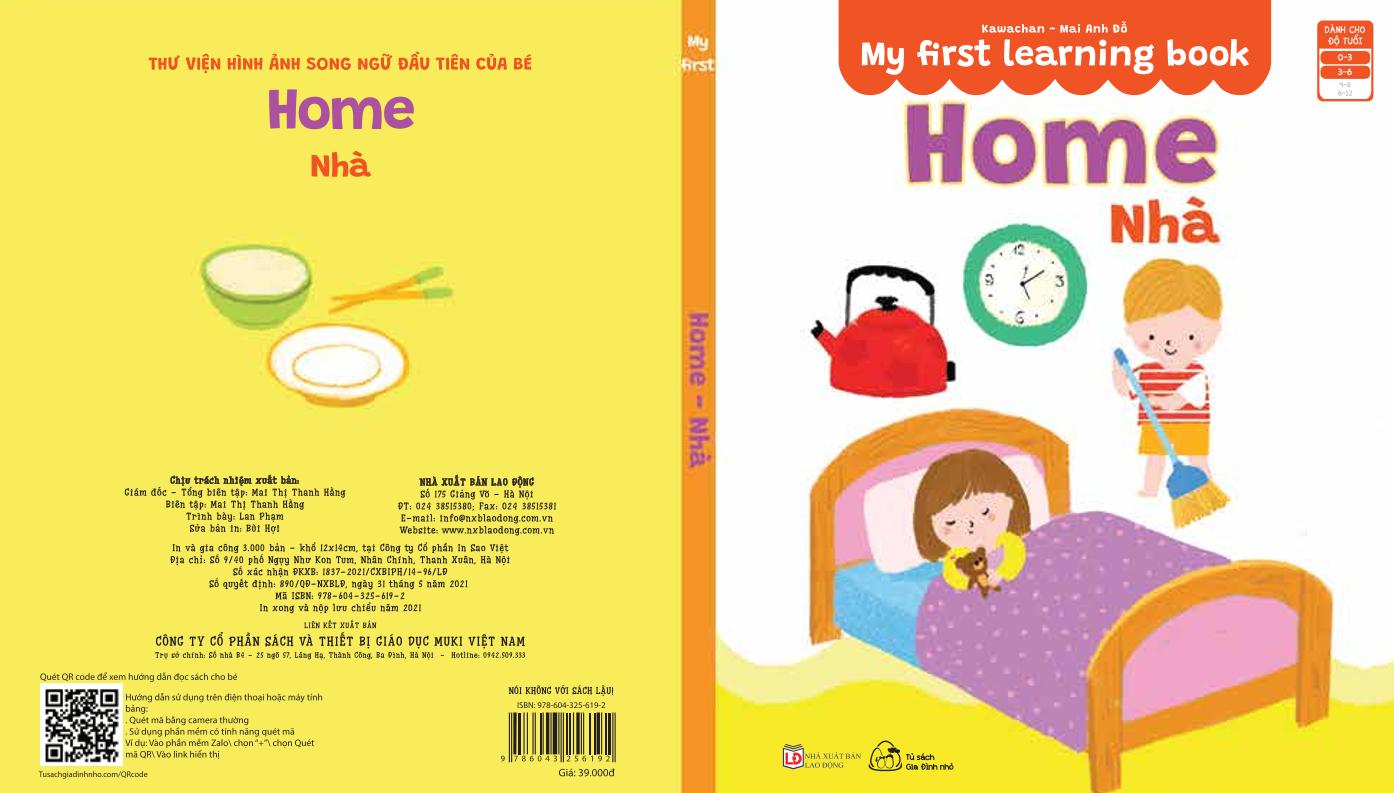 Bộ 8 cuốn - Sách bìa bồi song ngữ My First Learning Book