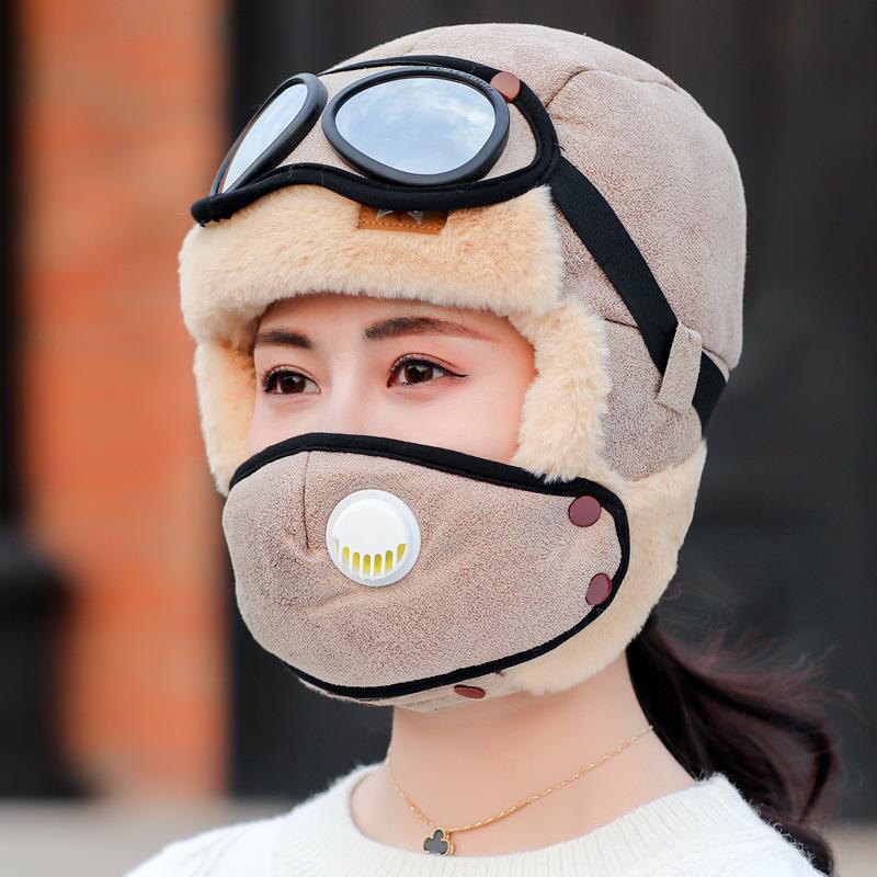 Nữ Mùa Đông Ngoài Trời Dày Đi Xe Điện Chống Gió Earflaps Lạnh Chống Ấm Áp Mùa Đông Đông Bắc Mũ Cotton Nam