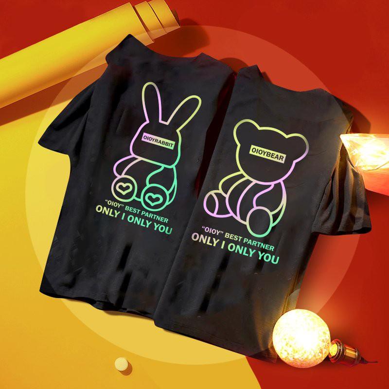 Áo Thun Nữ Phom Rộng Tay Lỡ, In Hình Oioyrabbit 7 màu Phản Quang KIS OFFICIAL