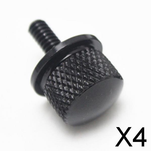 4x1/4" CNC Seat Mount Bolt Screw Cap For Harley Dyna Sportster Black