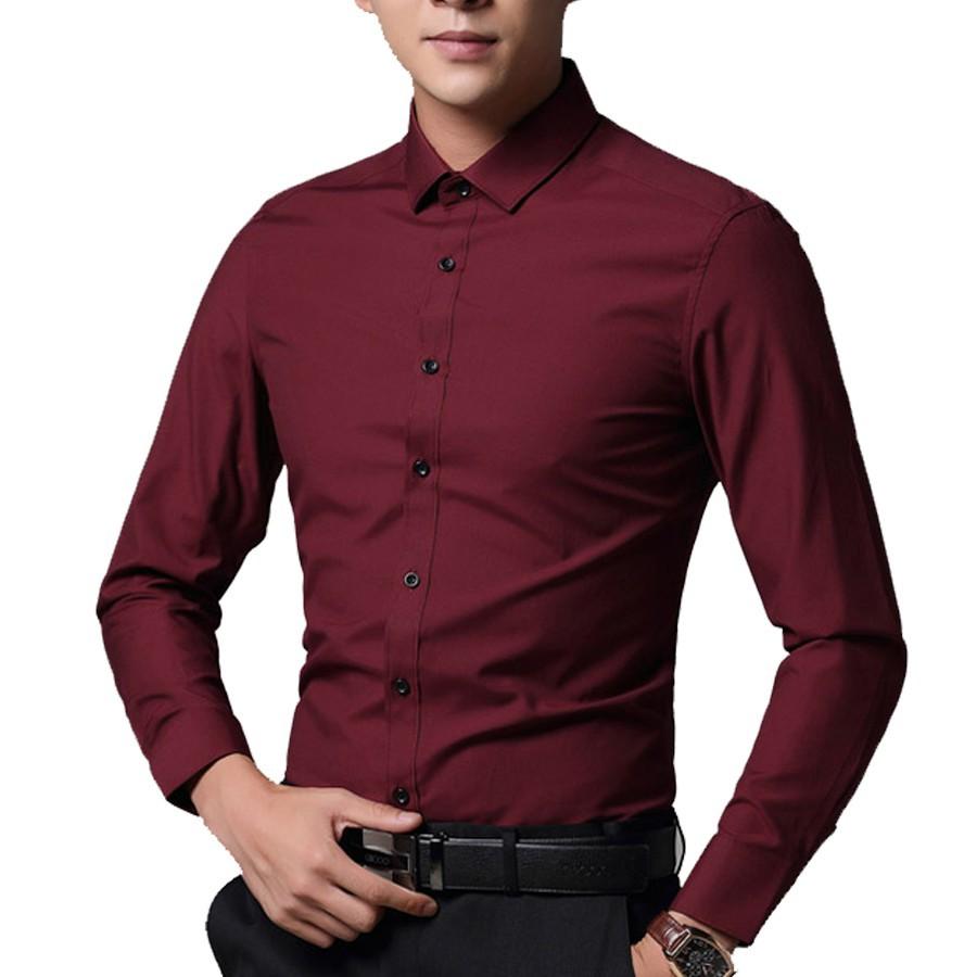 Áo sơ mi nam dài tay cotton lụa không nhăn