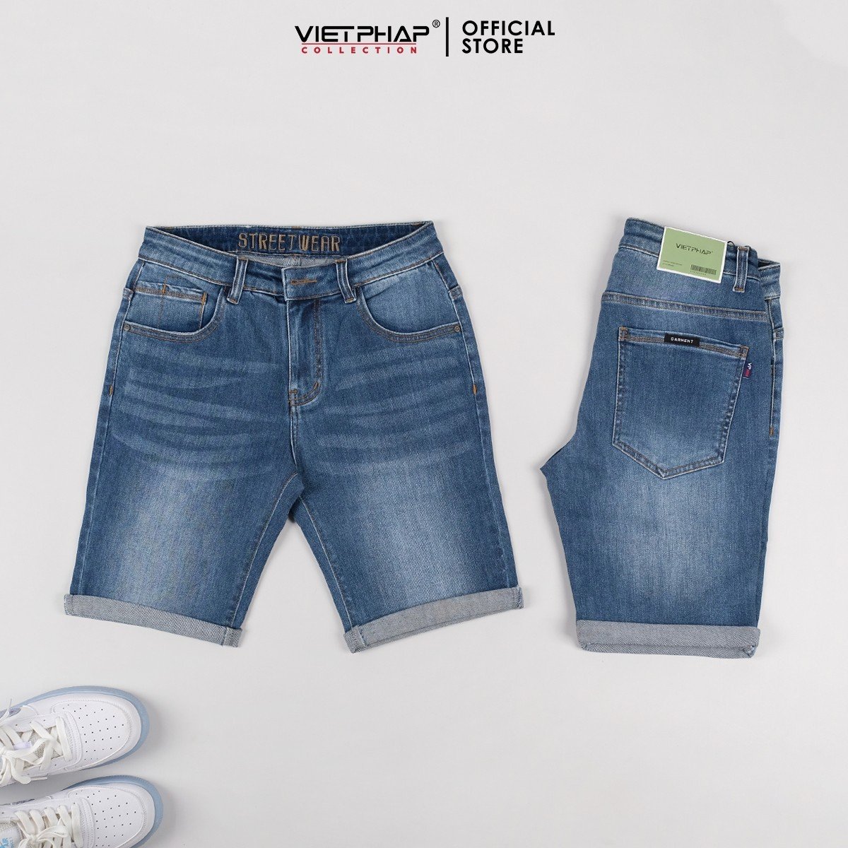 Quần Short Jeans Nam VIỆT PHÁP/ Chất Cotton Cao Cấp co giãn, độ bền màu cao 0410