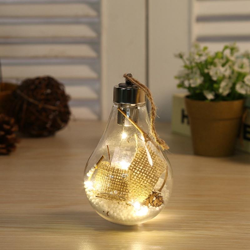 Quả Cầu Trong Suốt Có Đèn Led Dùng Trang Trí Cây Thông Giáng Sinh