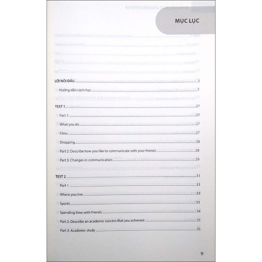 60 Bài Mẫu IELST Và Bộ Từ Vựng Theo Từng Chủ Điểm - Speaking Band 8.0