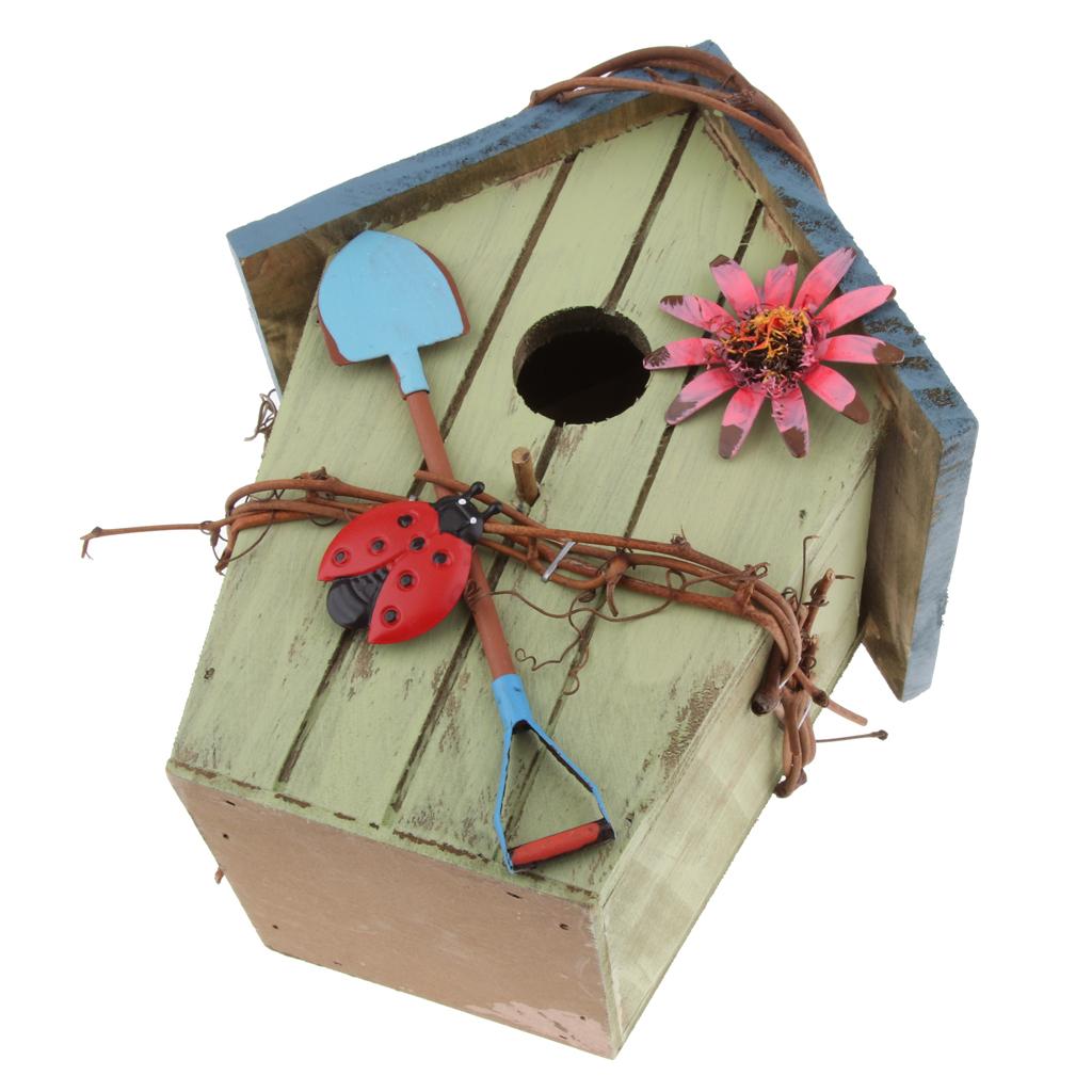 2 x Decorative Bird House, Hanging House Bird Feeder with Hanging Rope