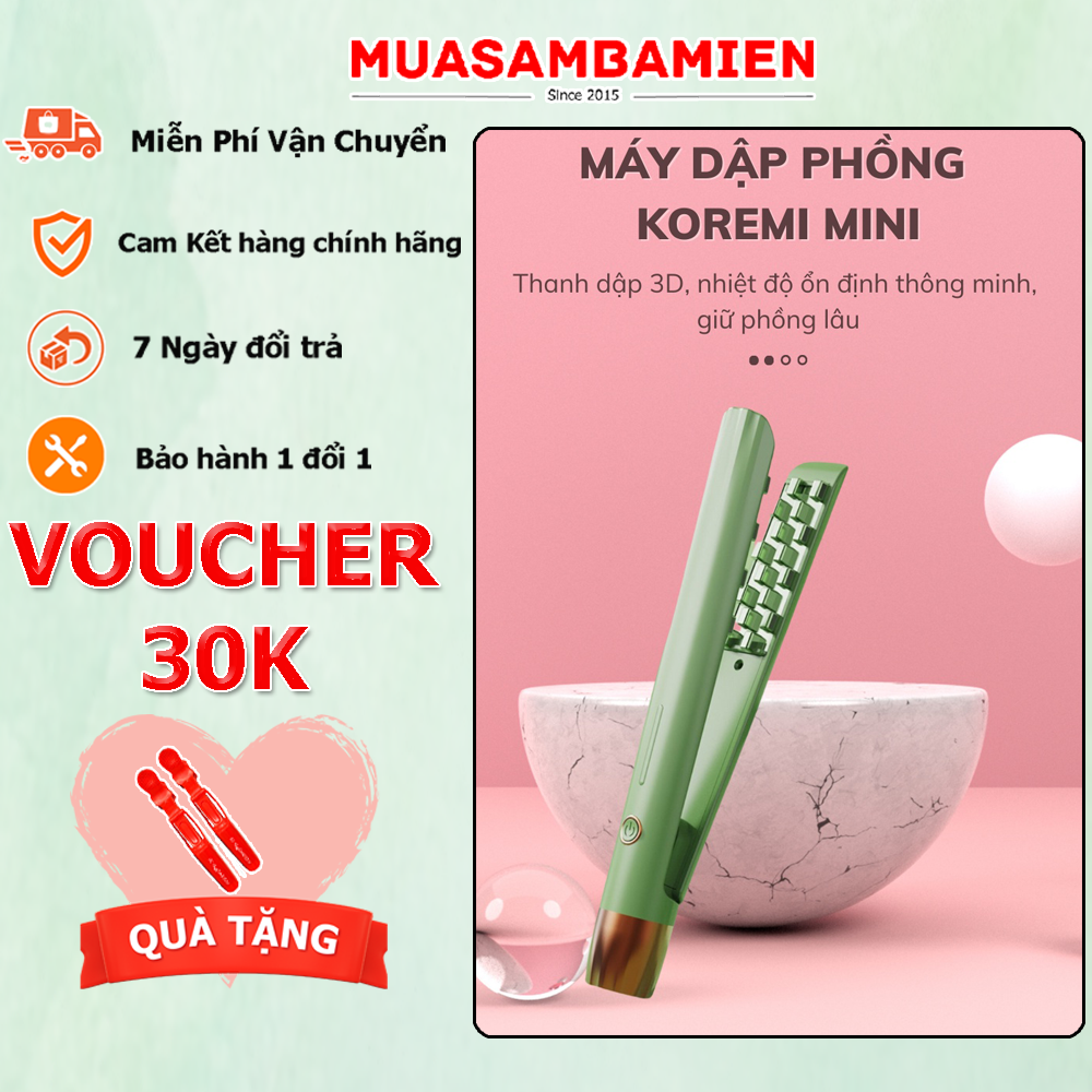 Máy Bấm Tóc, Dập Phồng Chân Tóc Chân Vuông 2in1, Mềm Mượt, Không Gãy Tóc Bảo Hành 1 Đổi 1