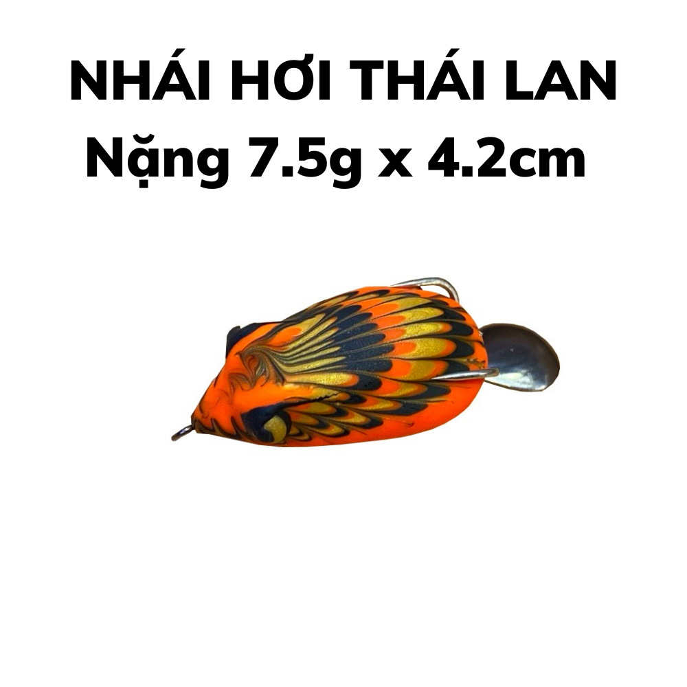 Nhái hơi câu lóc  cao cấp Jim C  thái lan có thìa nặng 7.5gam, mồi nhái giả câu lure cá lóc cá chuối cá sộp siêu nhạy