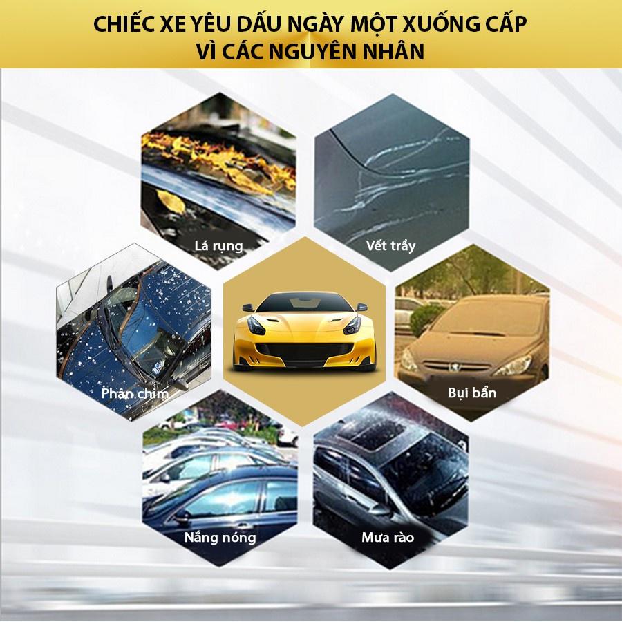 Bạt Phủ Ô Tô CIND CD502 4 Chỗ Lớn Size E 1 Lớp PP Nhập Khẩu Chính Hãng