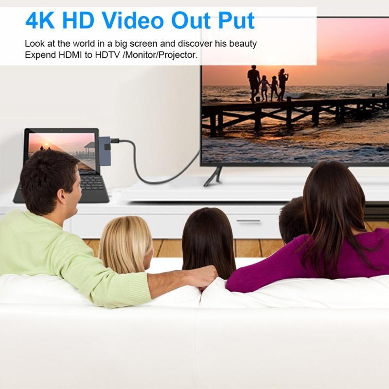 Bộ chia cổng USB 3.0 cho Surface Pro 4/5/6 4K HDMI 5Gbps