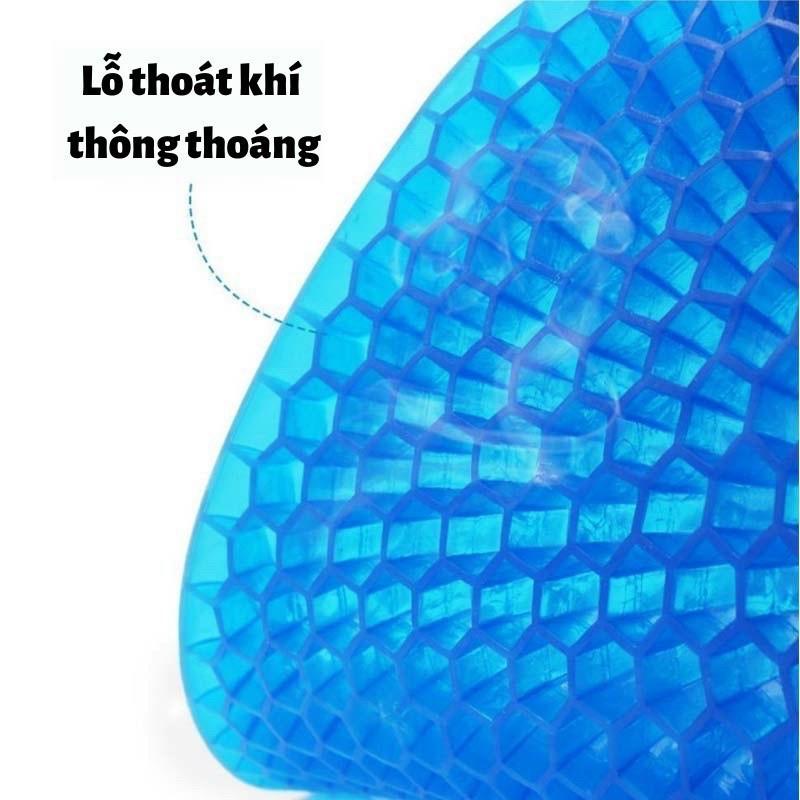 Đệm ngồi 3D cao cấp thoáng khí - Nệm lót ghế gel silicon tổ ong chống ê mông, mỏi lưng