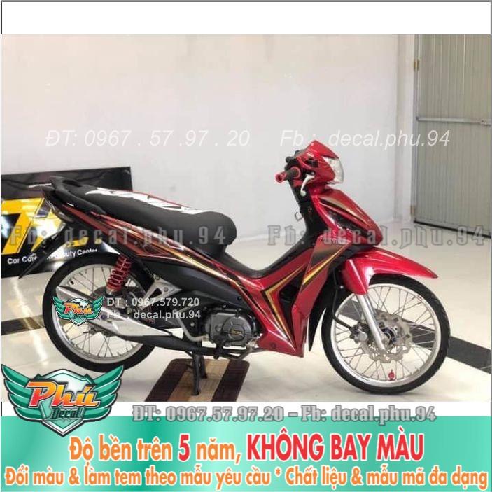 Tem rời Wave RSX Đỏ đen Crom -1