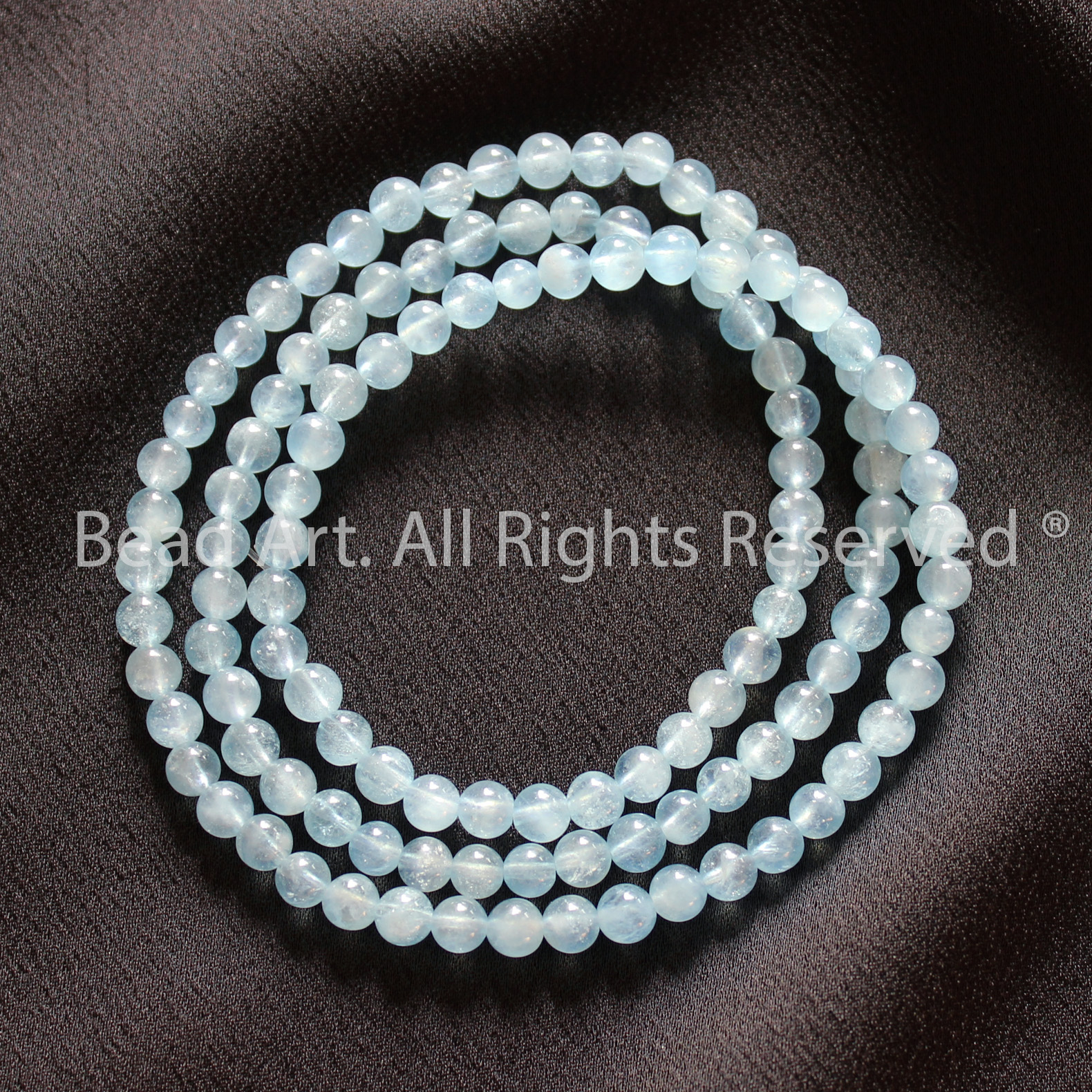 [5 Hạt/10 Hạt] 4.5MM Đá Aquamarine Hải Lam Ngọc Tự Nhiên Xanh Biển Loại AB, Mệnh Thuỷ, Mộc, Phối Vòng Tay Phong Thuỷ, Chuỗi Hạt - Bead Art