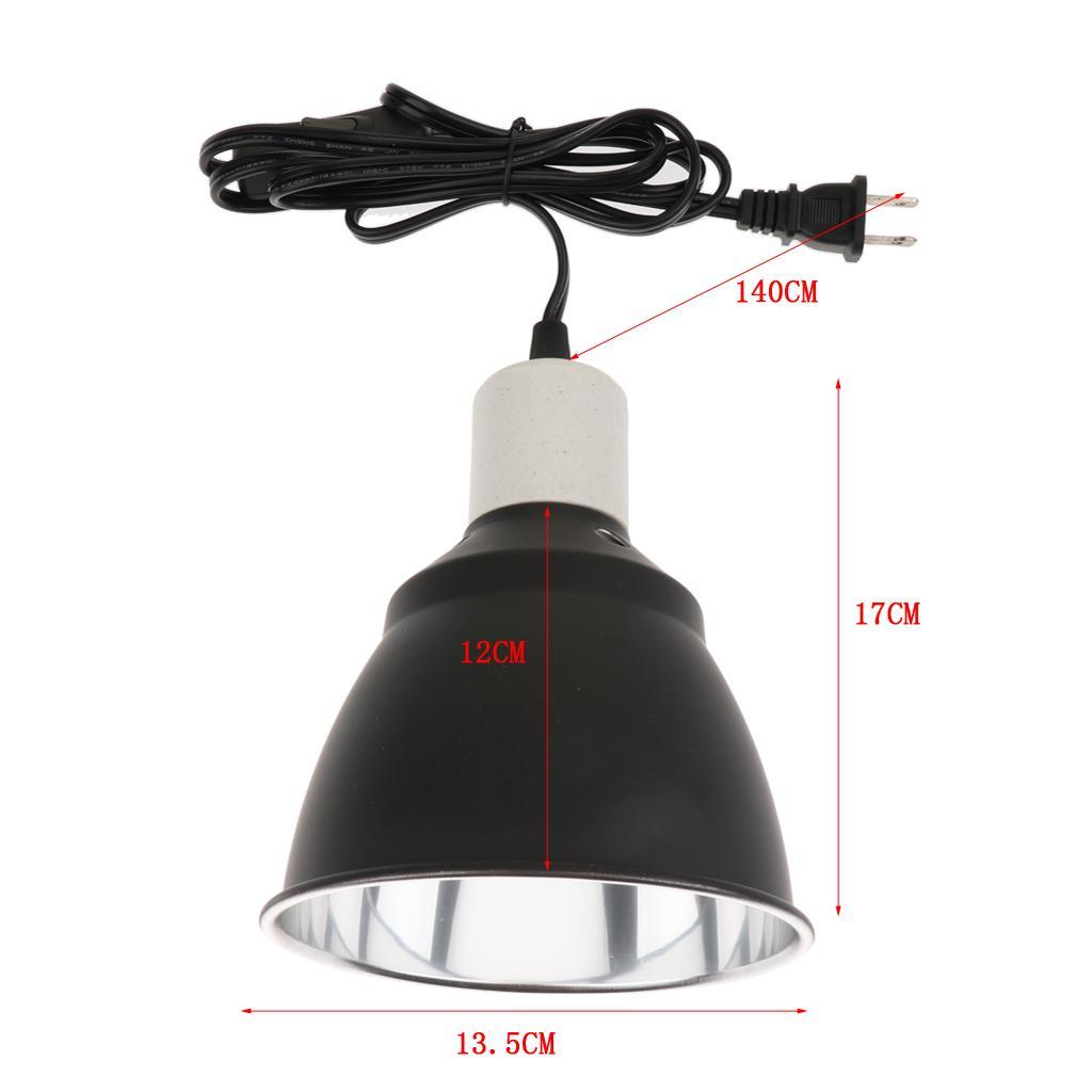 US Plug Reptile Heating Light UVA UVB Bulb Dome Lampshade Lamp Holder E27 Base