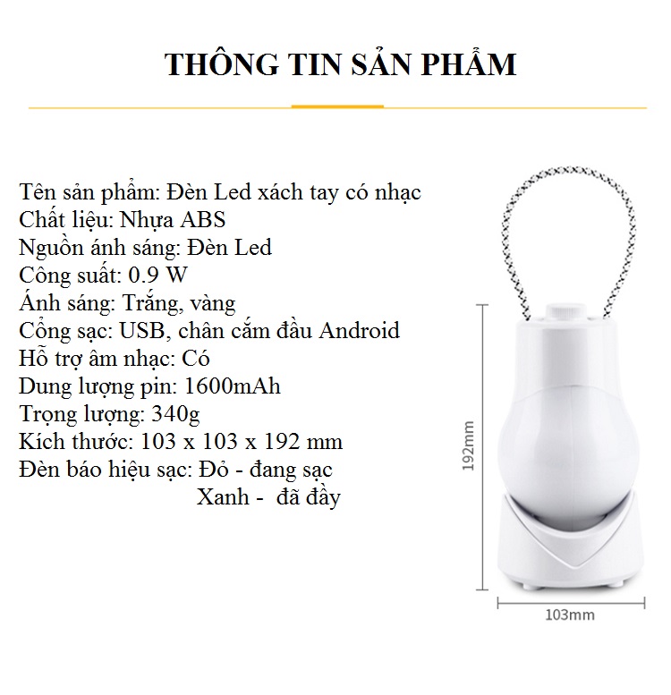 Đèn LED Xách Tay Tích Điện Siêu Sáng UT.039