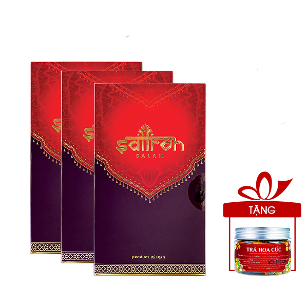 Nhụy hoa nghệ tây Saffron Salam 3 hộp 0.5gr tặng trà hoa cúc 8gr