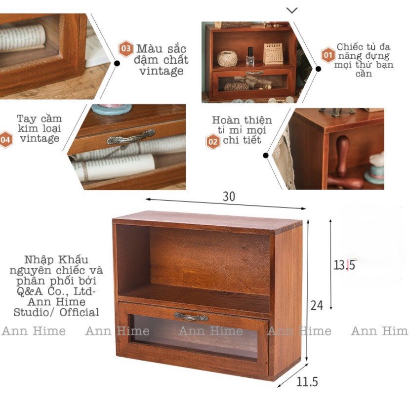 Kệ Gỗ Để Bàn 2 Tầng Sp2 Phong Cách Retro Bắc Âu