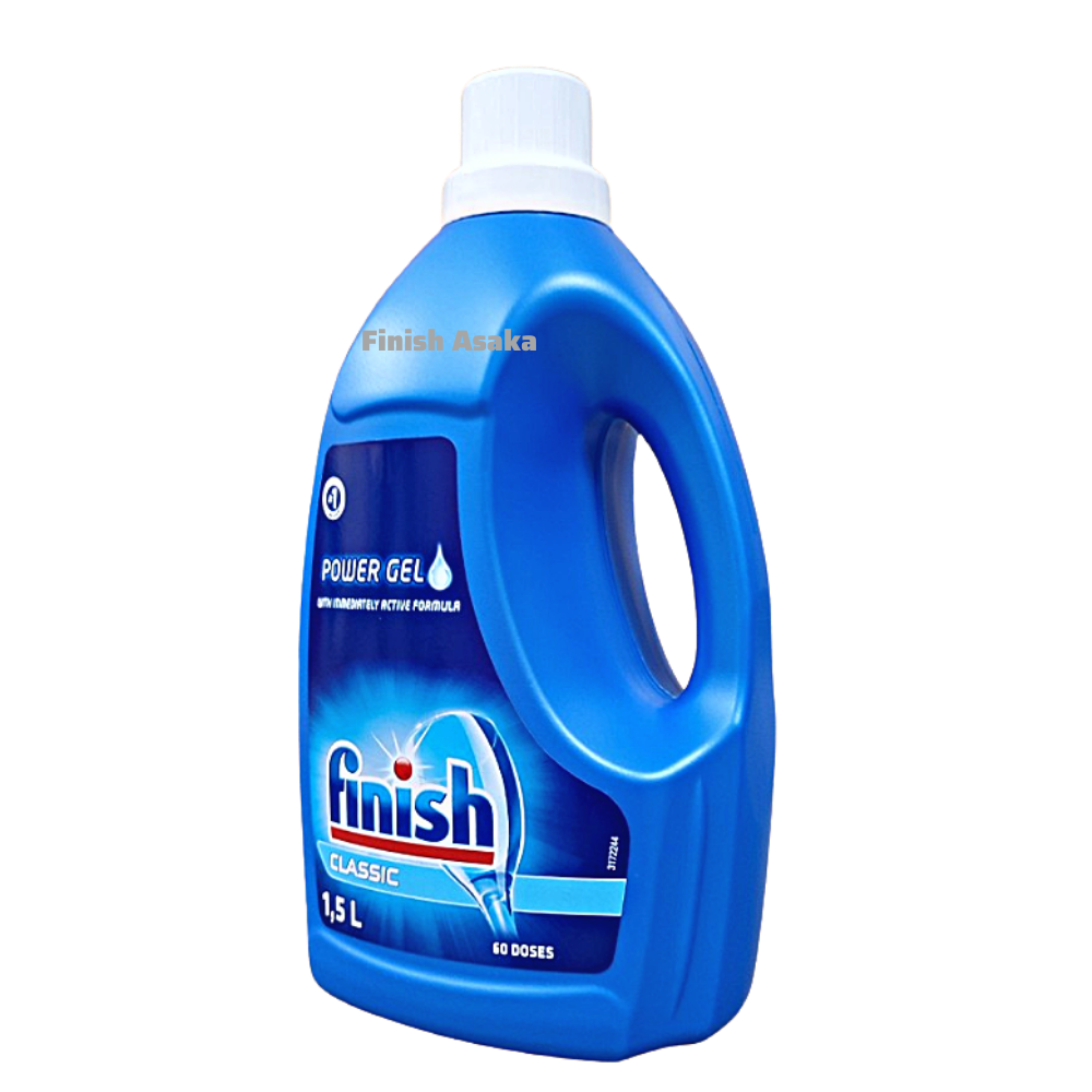 Combo rửa chén Finish : Nước làm bóng chai 750ml, Gel classic can 1,5 lít, Muối hộp 1,5kg - Chính hãng.