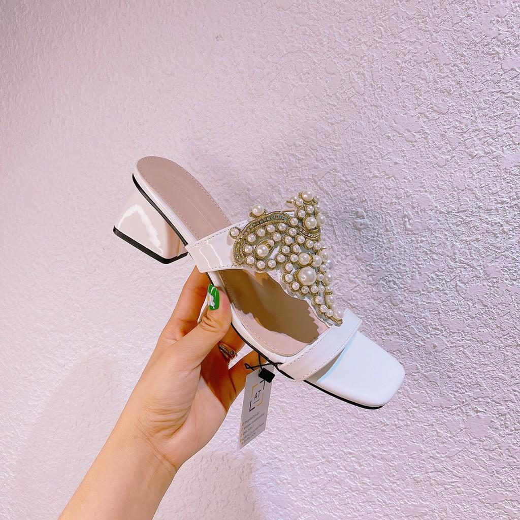 DÉP GÓT VUÔNG DA BÓNG QUẢNG CHÂU CAO CẤP