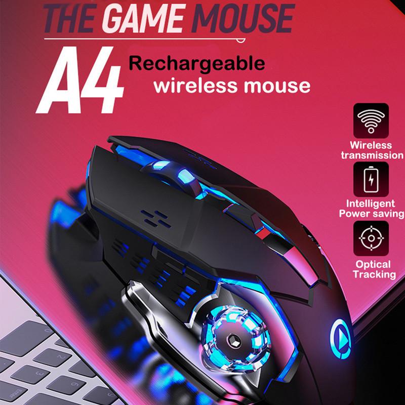 Chuột Chơi Game Chuyên Nghiệp 6 Phím Không Dây 2.4Ghz Mause Cho Máy Tính/Laptop Có Thể Sạc Im Lặng PUBG/Cs Go/LOL