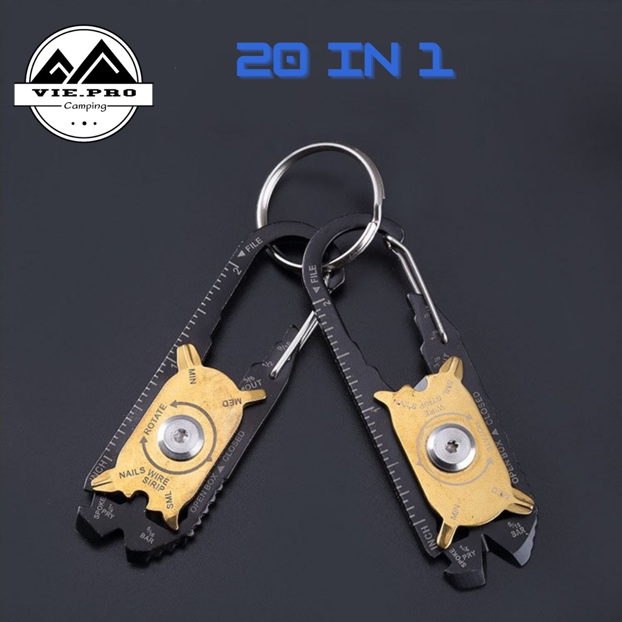 Dụng cụ dã ngoại EDC 20 in 1, đồ phượt leo núi cắm trại