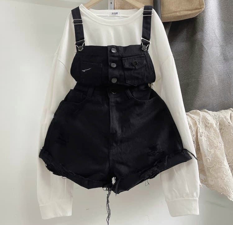 QUẦN YẾM JEAN NỮ CAO CẤP RÁCH TUA PHỐI NÚT MẪU SIÊU THỜI TRANG PS1