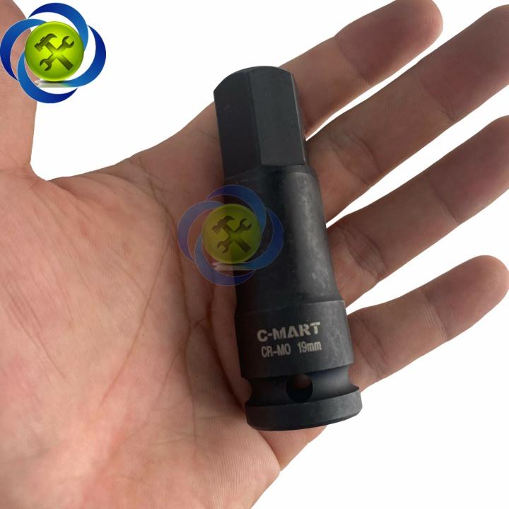 Tuýp lục giác đen 19mm C-mart F0049-H19 loại 1/2 dài 78mm