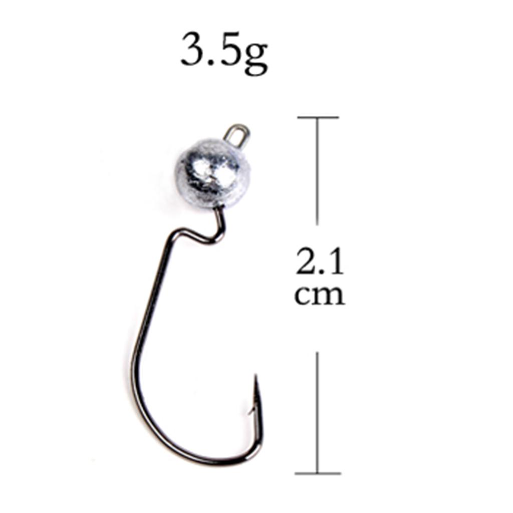 10pcs Weighted Fishing Hooks Crank Hook with Lead for Swimbaits 3.5g