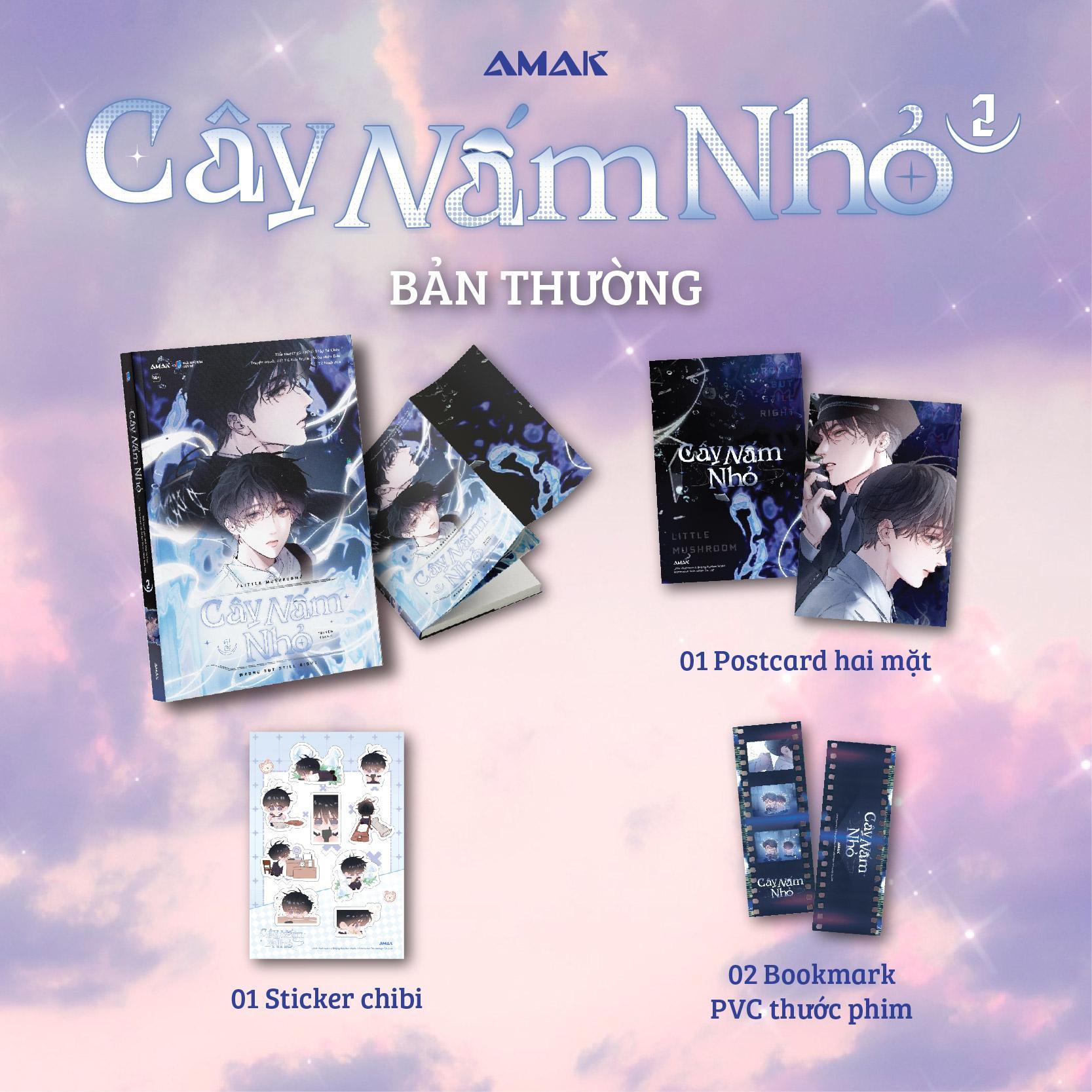 Sách - Cây Nấm Nhỏ - Bản Truyện Tranh - Tập 2 - Tặng Kèm 2 Bookmark PVC + 1 Postcard + 1 Tấm Sticker Chibi