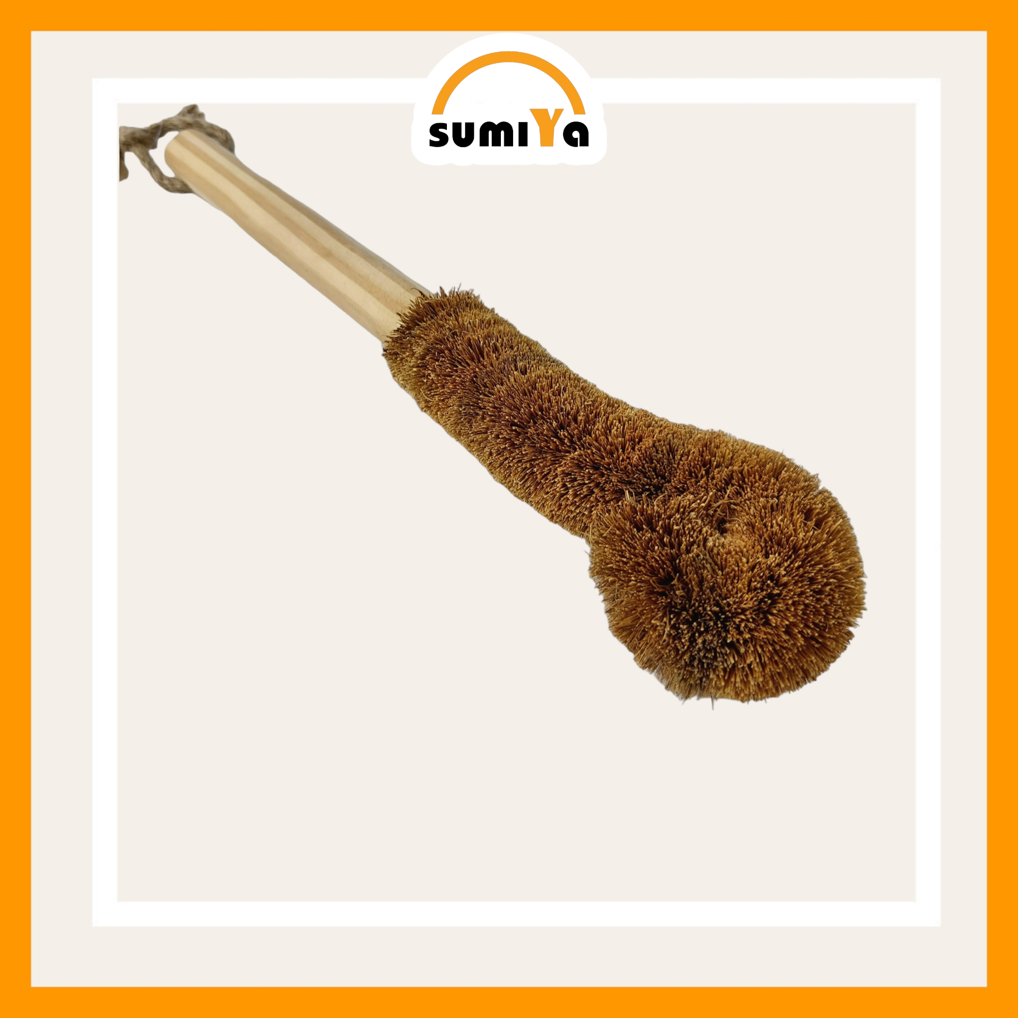 Cọ rửa ly xơ dừa cán gỗ SUMIYA, cọ xơ dừa đa năng, cọ rửa ly rửa chai bằng xơ dừa tự nhiên, cọ tiện dụng