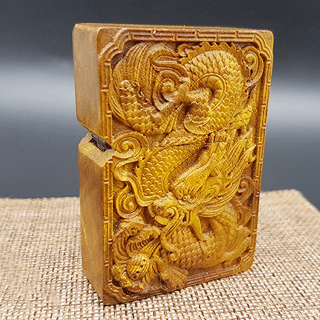 Vỏ Hột Quẹt Bật Lửa Xăng Đá Gỗ Chief CF1049 Thiết Kế Đẹp Độc Lạ - Dùng xăng bấc đá cao cấp