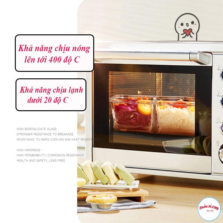 Hộp cơm thủy tinh cao cấp 3 ngăn tặng kèm túi đựng cơm giữ nhiệt 2 lớp dày dặn Lunch Bag 00995