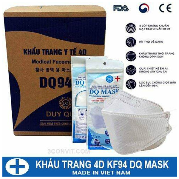 50 cái  Khẩu trang 4D ,4 lớp Công nghệ Hàn Quốc