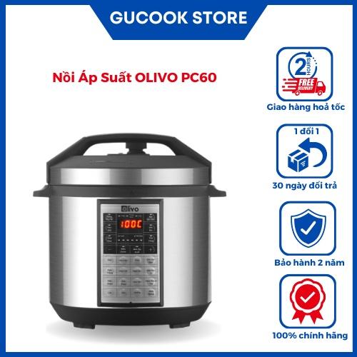 Nồi Áp Suất Điện Đa Năng OLIVO PC60 16 Chức Năng - Dung Tích 6L - Công Suất 1000W - Thương Hiệu Mỹ, Hàng chính hãng