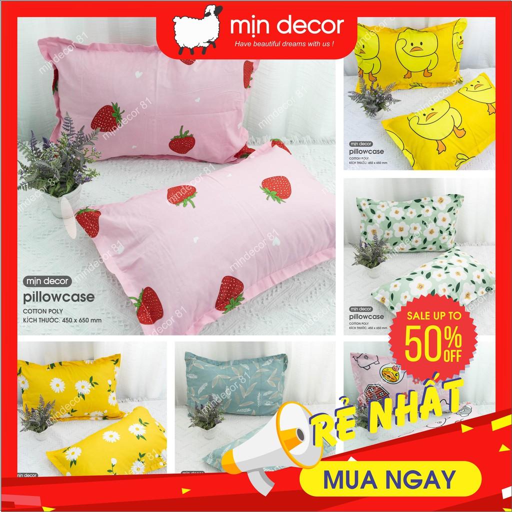 Đôi Vỏ Gối Vỏ Gối Nằm Dâu Hồng Cotton 45x65 - Thiết Kế Mịn Decor