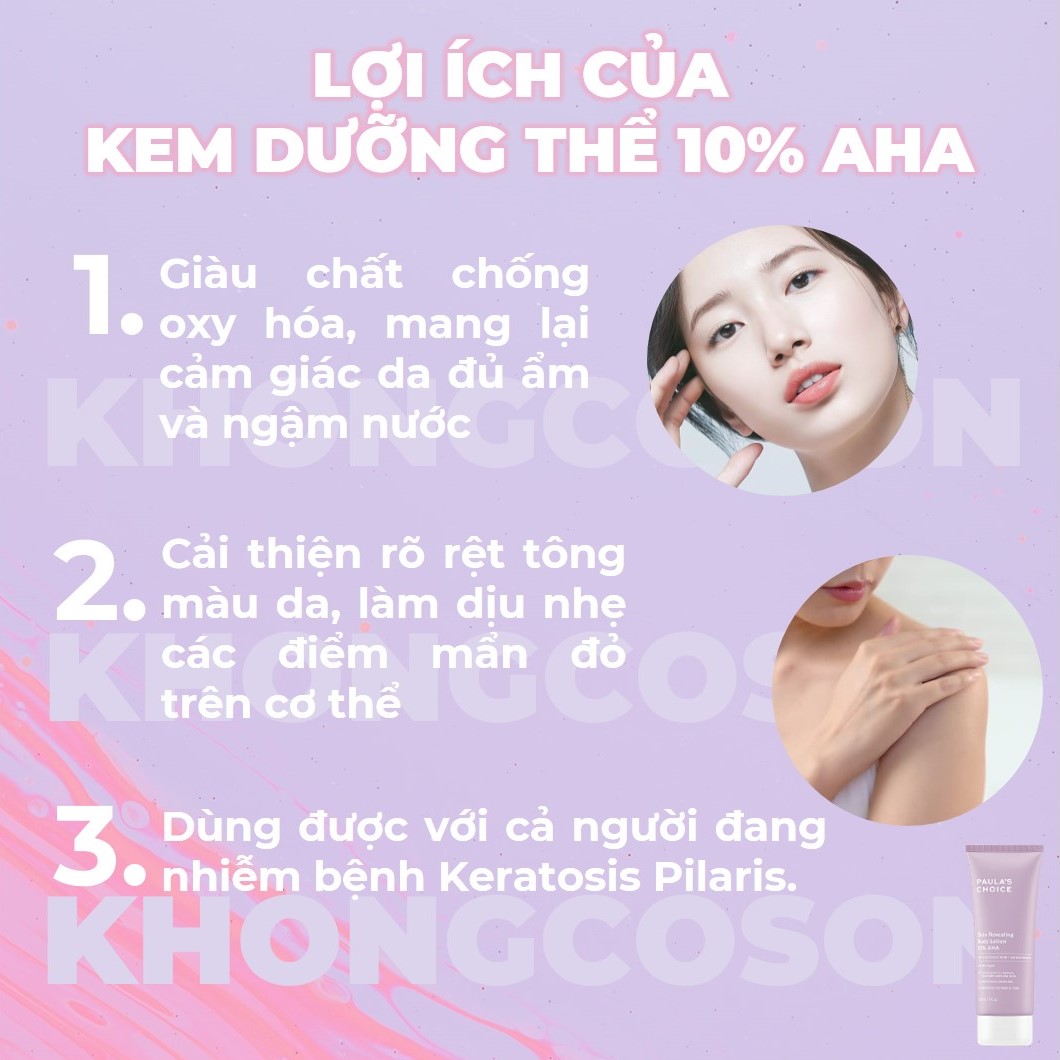 Kem Dưỡng Thể Làm Sáng Da Chứa 10% AHA Paula's Choice Skin Revealing Body Lotion 10% AHA 210ml + Tặng Kèm Túi Đựng Mỹ Phẩm Cao Cấp