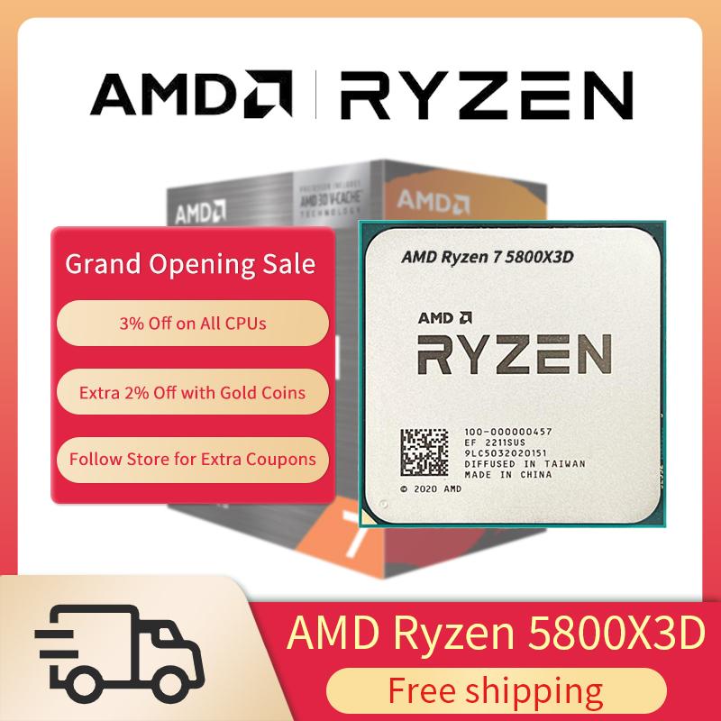 Mới AMD Ryzen 7 5800X3D R7 5800X3D Bộ Vi Xử Lý CPU 3.4 GHz 8 Nhân 16 Luồng 7NM L3 = 96M Ổ Cắm AM4 Không Quạt