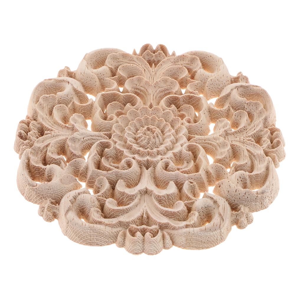 European Style Wood Round Carved Appligue For Furniture Decoration