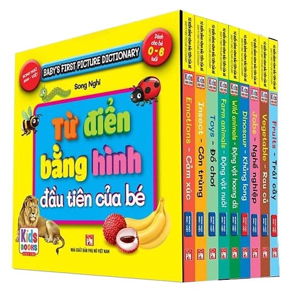 Bộ Hộp Baby's First Picture Dictionary - Từ Điển Bằng Hình Đầu Tiên Của Bé - Dành Cho Bé Từ 0-6 Tuổi - Hộp Vàng  - 2022