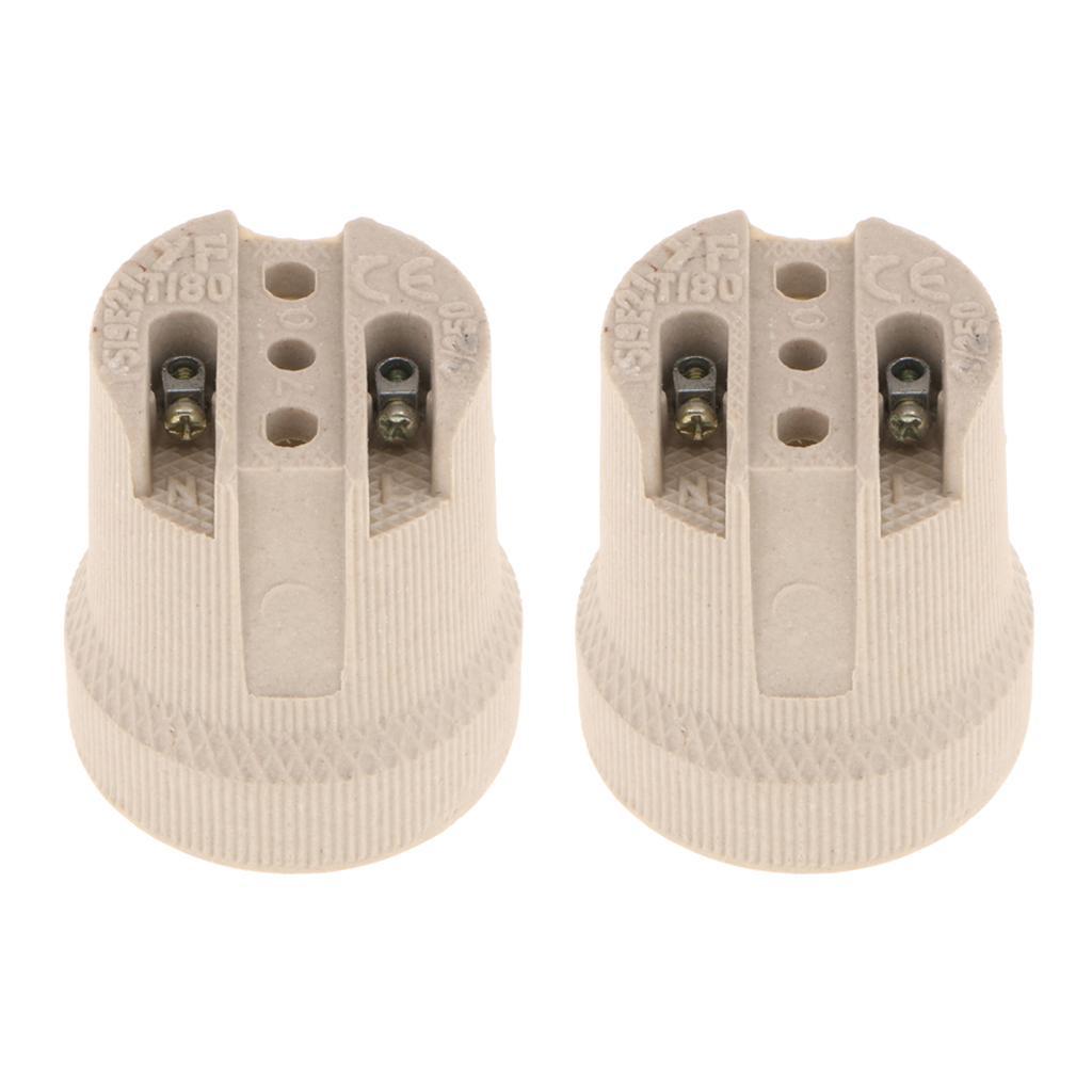 2x Heat Resistant Lamp Holder Socket Lighting for Light Bulb Down Light