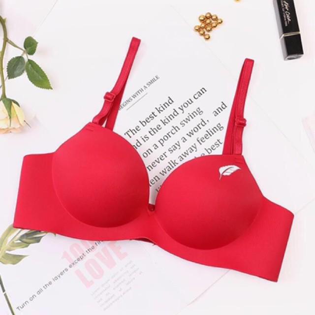 Áo Lót Nữ Su Đúc Hình Lá Không Gọng Đệm Dày Nâng Ngực A01 có ảnh thật